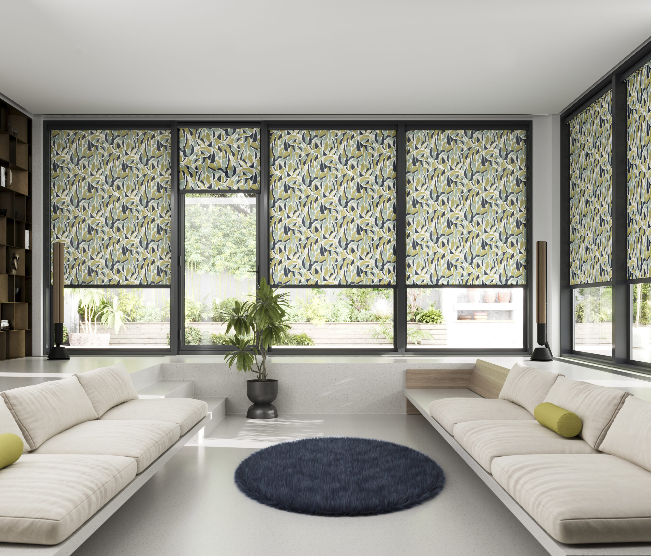 kelso with 70mm fascia profile in black roller blinds
