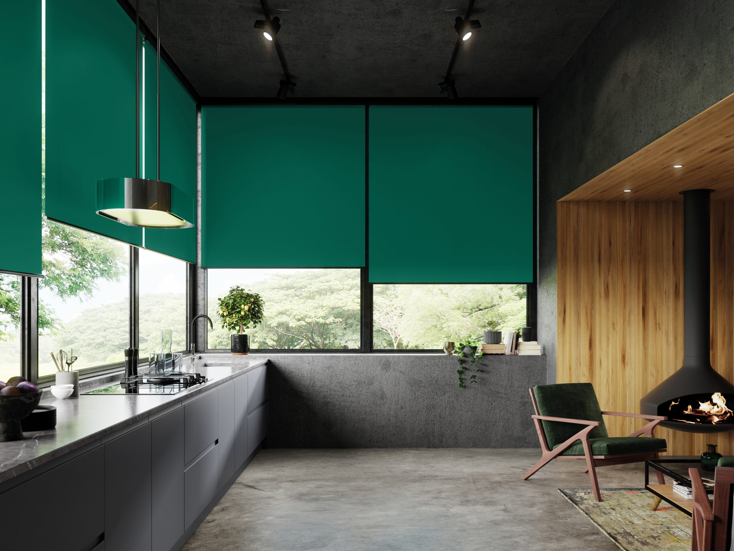 splash cacti with 70mm black fascia profile Wood venetian blinds Jaynes Blinds Rotherham classic style